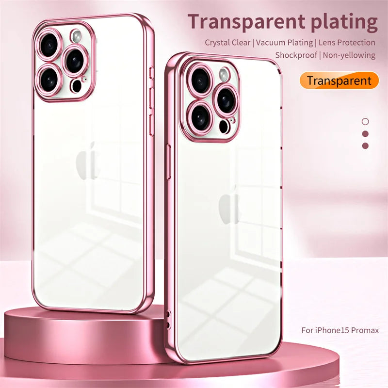 Electroplated Clear Soft Case For iPhone