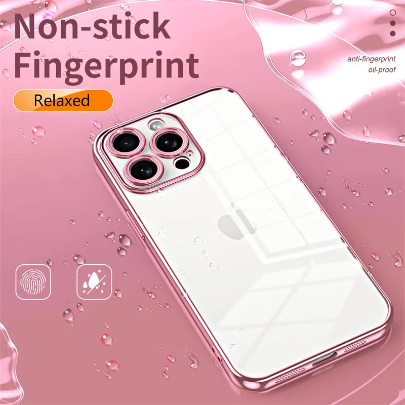 Electroplated Clear Soft Case For iPhone