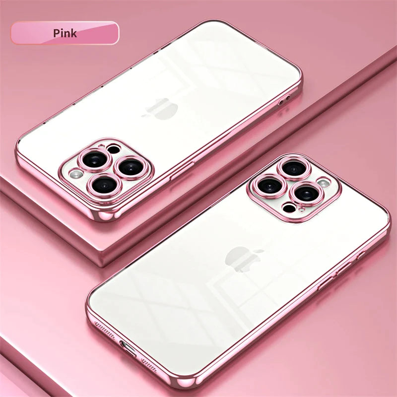 Electroplated Clear Soft Case For iPhone