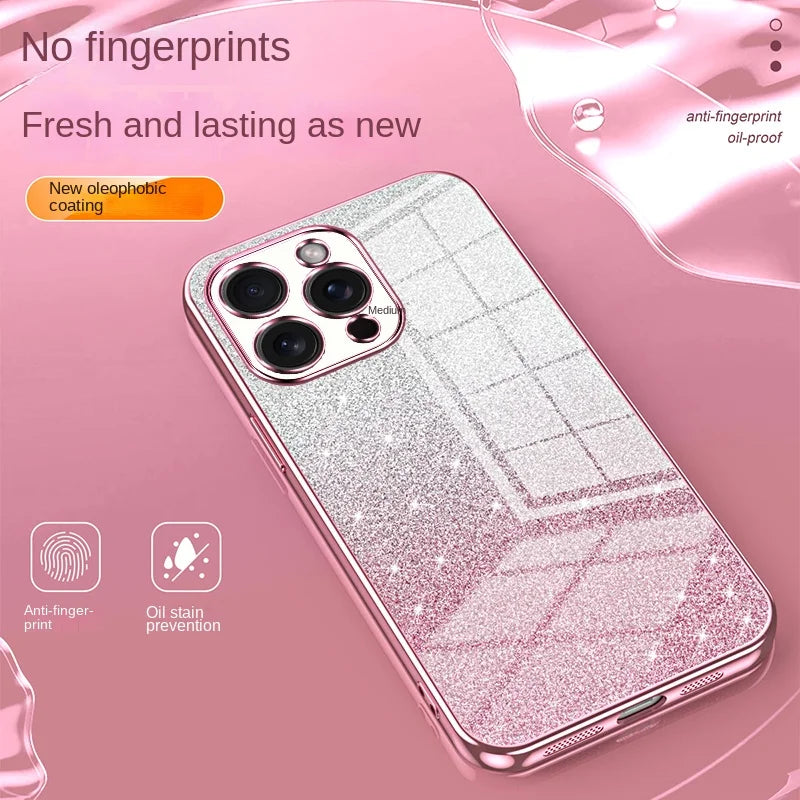 Electroplated Glitter Soft Case For iPhone
