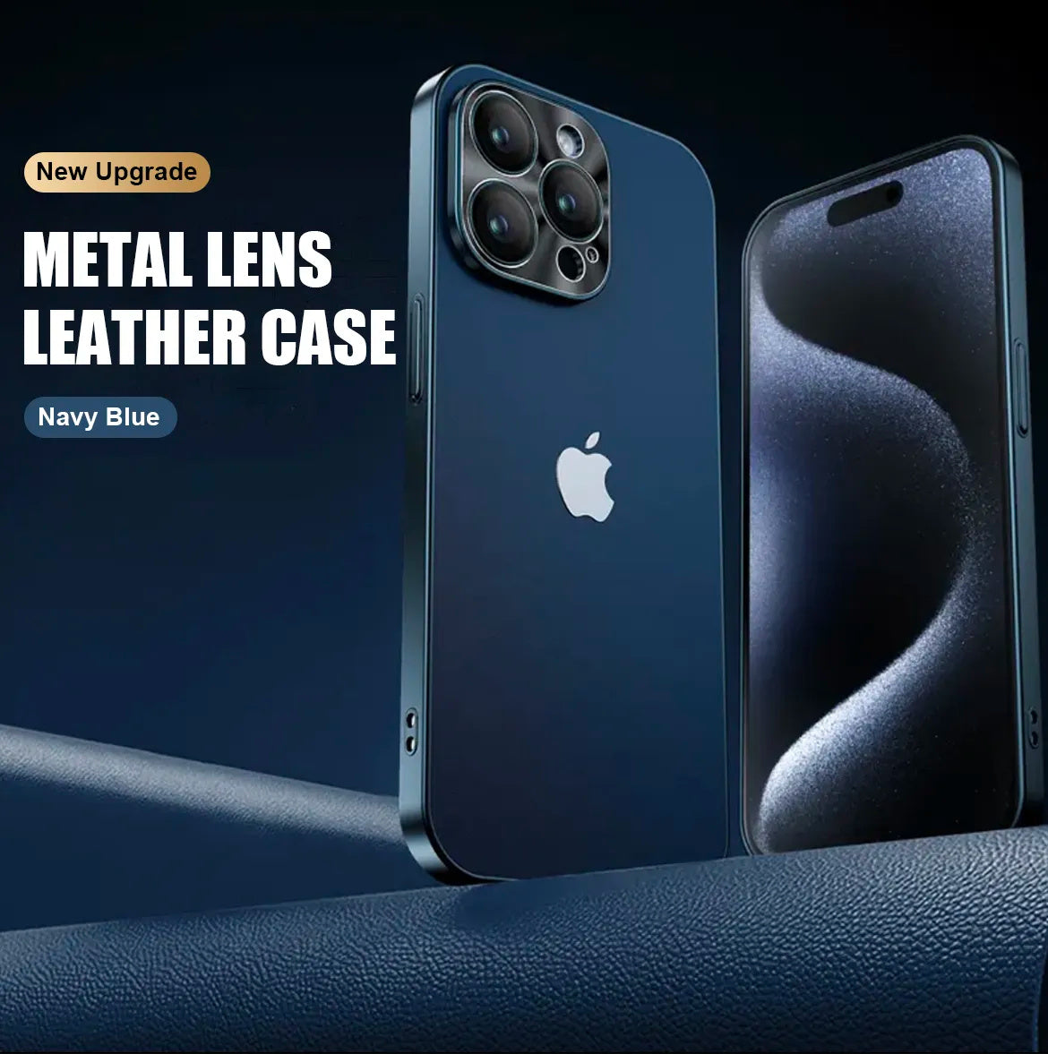 Titanium Lens Coated Plain Leather Phone Case