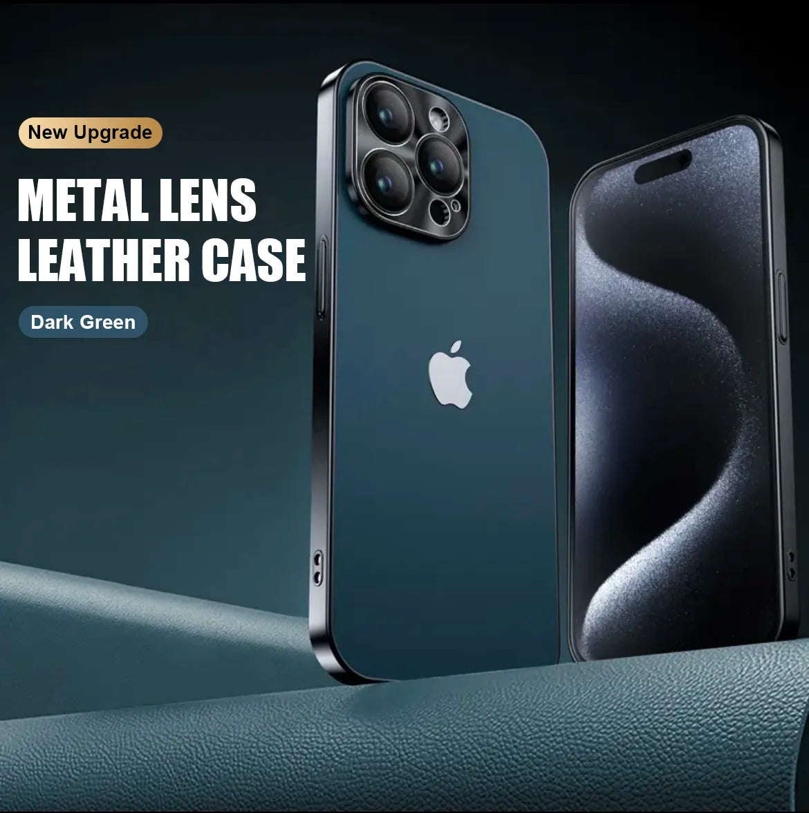 Titanium Lens Coated Plain Leather Phone Case