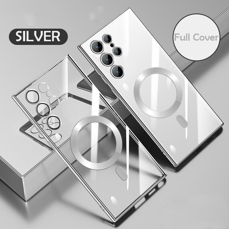 Magnetic Plating Clear Back Cover For Samsung Galaxy