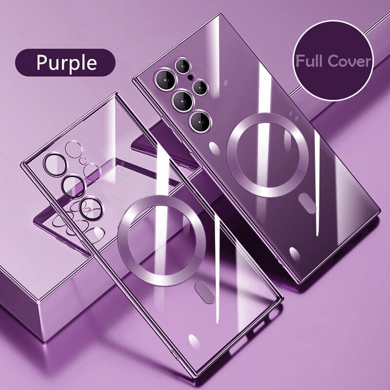 Magnetic Plating Clear Back Cover For Samsung Galaxy