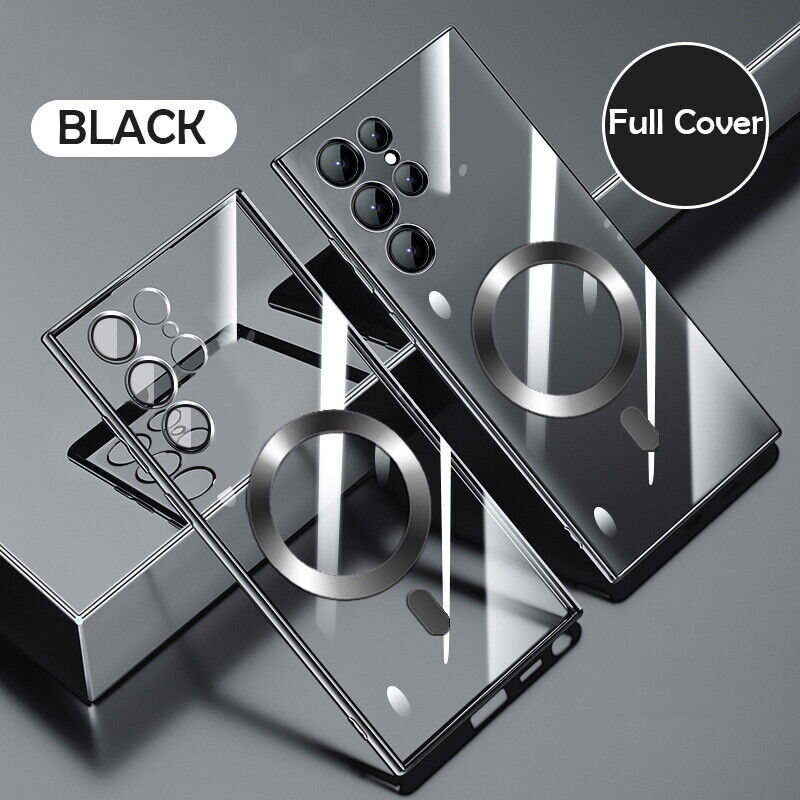 Magnetic Plating Clear Back Cover For Samsung Galaxy