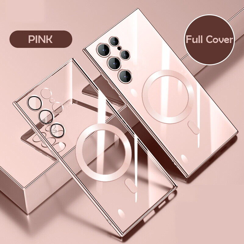 Magnetic Plating Clear Back Cover For Samsung Galaxy