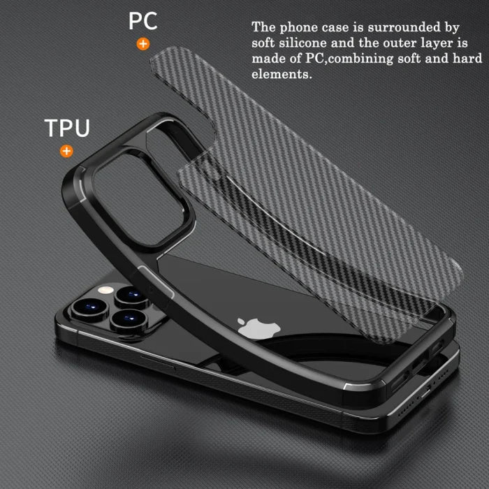 Shockproof Matte Carbon Fiber Texture Case for iPhone