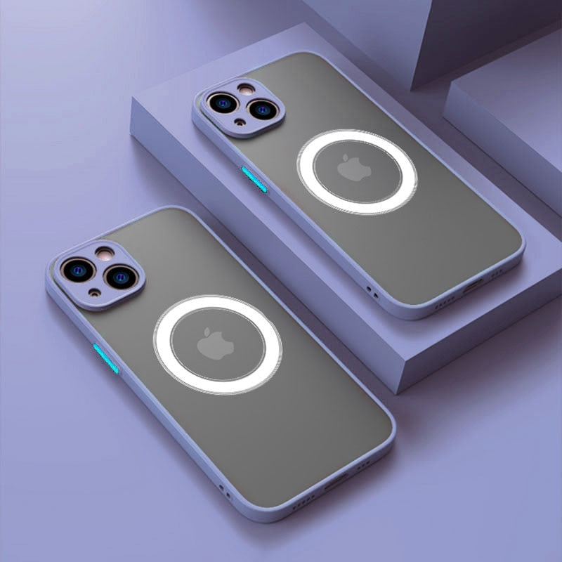 Custodia di ricarica wireless magnetica opaca per iPhone