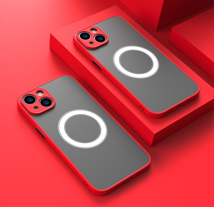 Custodia di ricarica wireless magnetica opaca per iPhone
