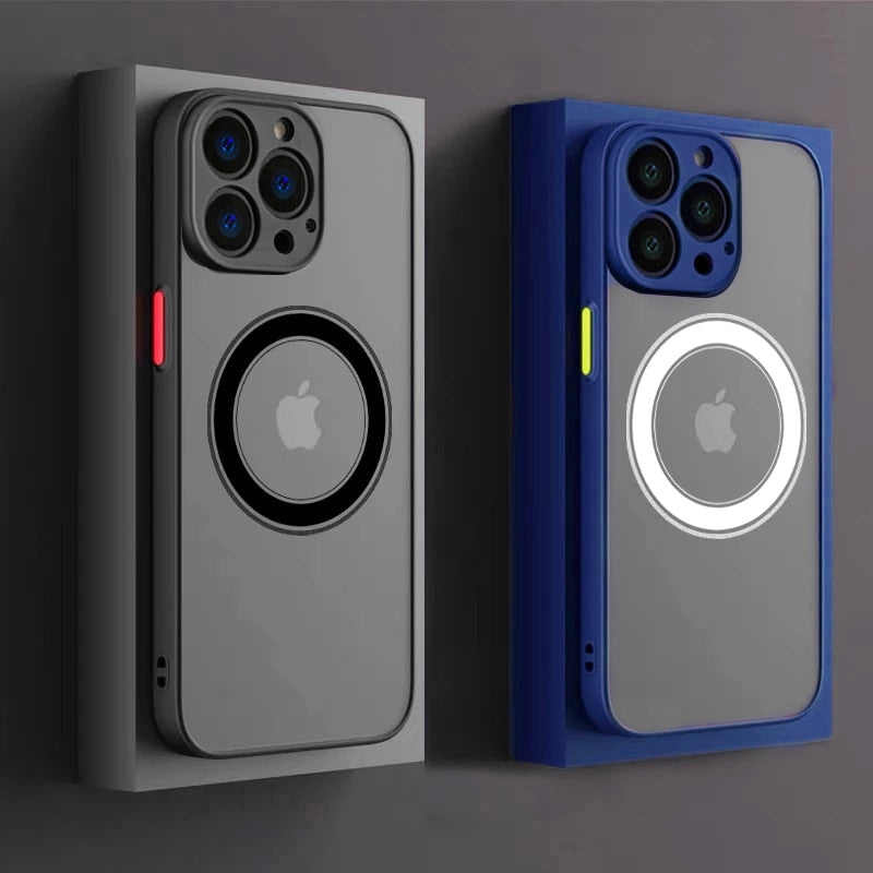 Custodia di ricarica wireless magnetica opaca per iPhone