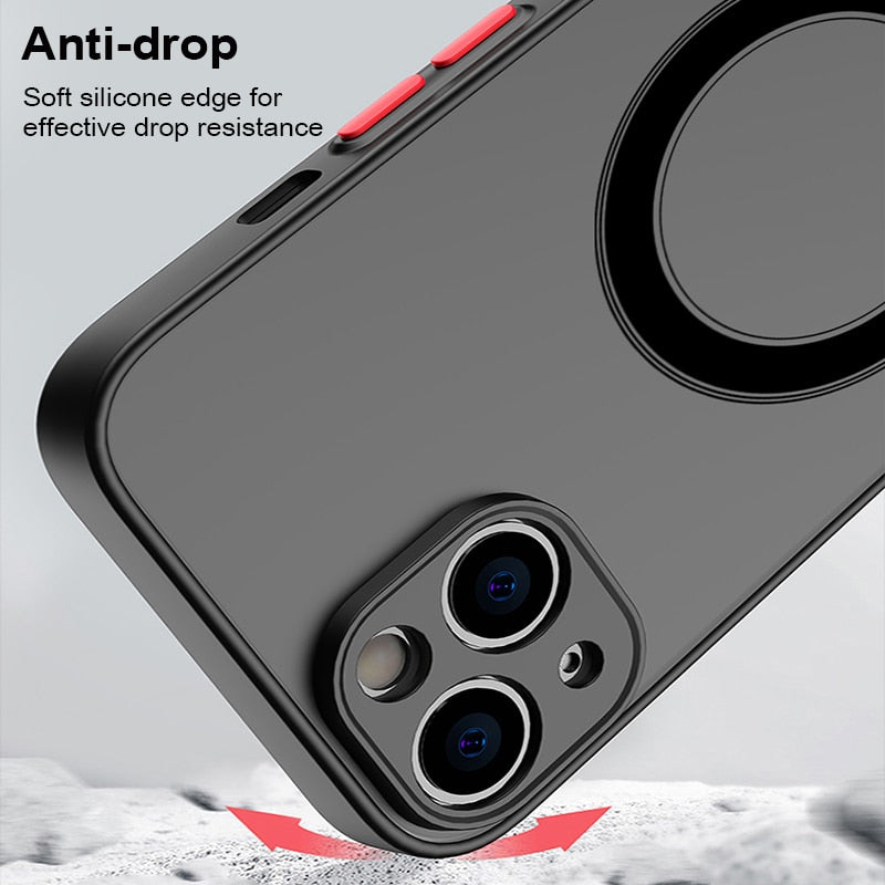 Custodia di ricarica wireless magnetica opaca per iPhone