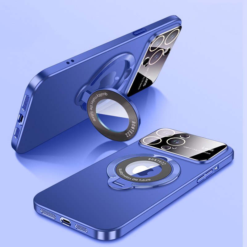 Lens Protect Bracket Matte Case for iPhone