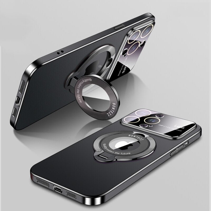 Lens Protect Bracket Matte Case for iPhone