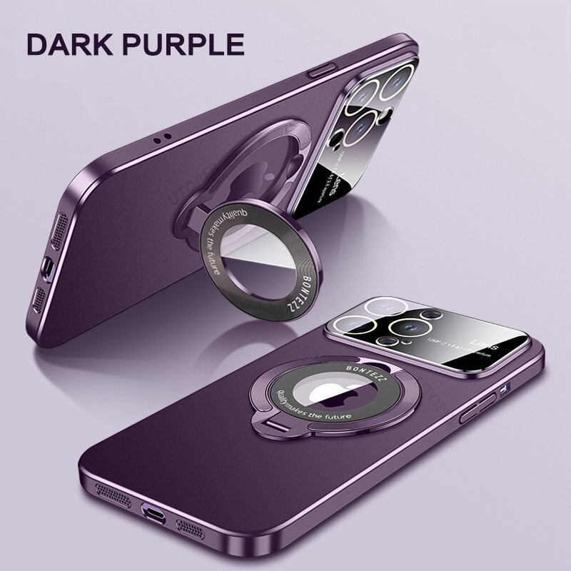 Lens Protect Bracket Matte Case for iPhone