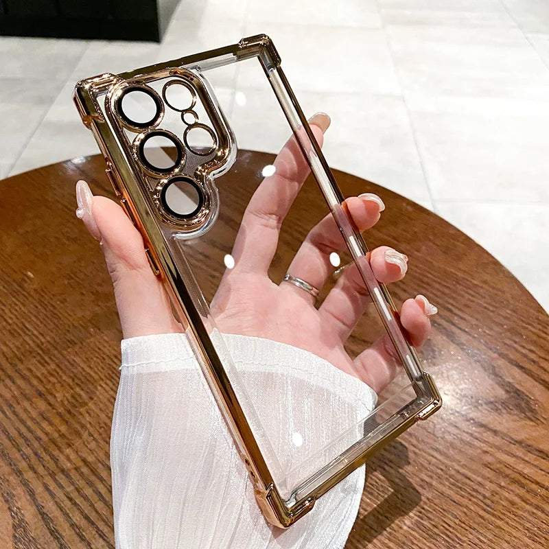 Transparent Plating Shockproof Case for Samsung Galaxy