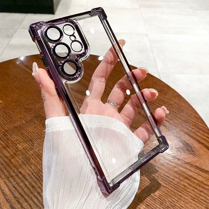 Transparent Plating Shockproof Case for Samsung Galaxy