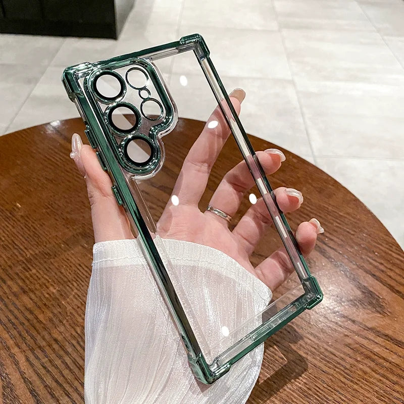 Transparent Plating Shockproof Case for Samsung Galaxy