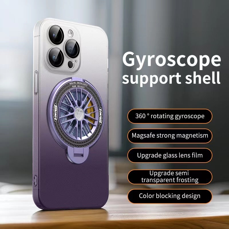 New skin-feel gradient gyroscope holder mobile phone case