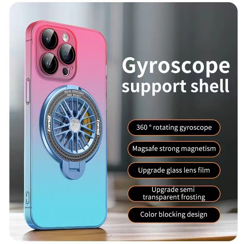 New skin-feel gradient gyroscope holder mobile phone case