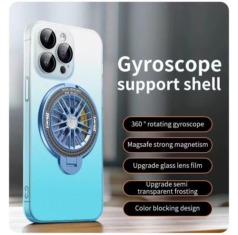 New skin-feel gradient gyroscope holder mobile phone case