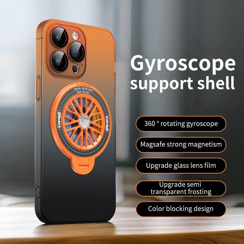 New skin-feel gradient gyroscope holder mobile phone case