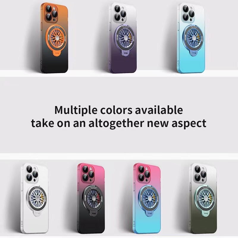 New skin-feel gradient gyroscope holder mobile phone case