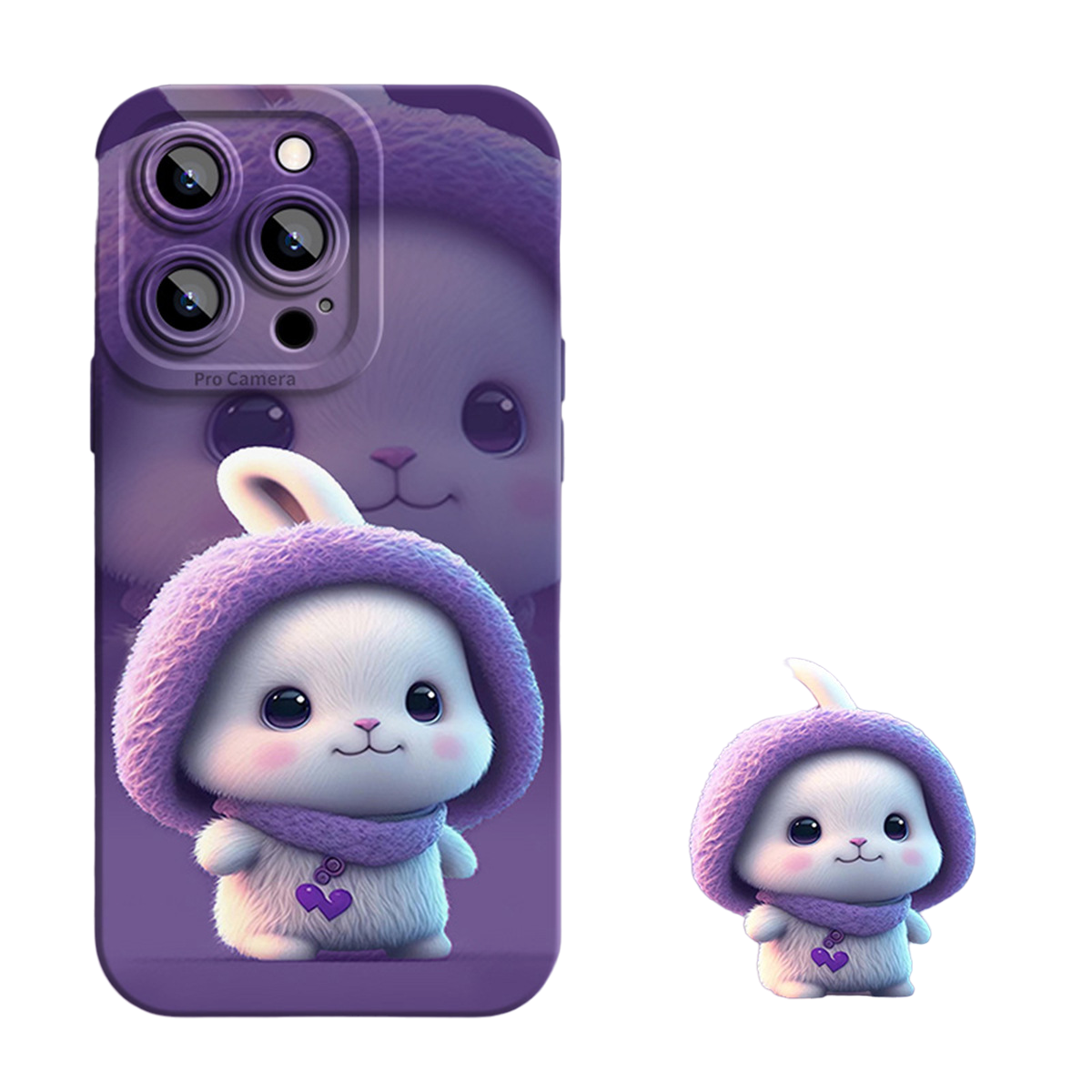 Angle-eye Doodle Rabbit Silicone Phone Case