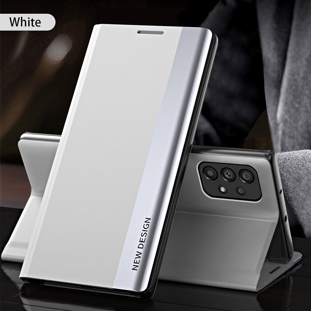 The 4th generation Luxury Flip Magnetic Holder Phone Case For Samsung A50/A30S/A50S