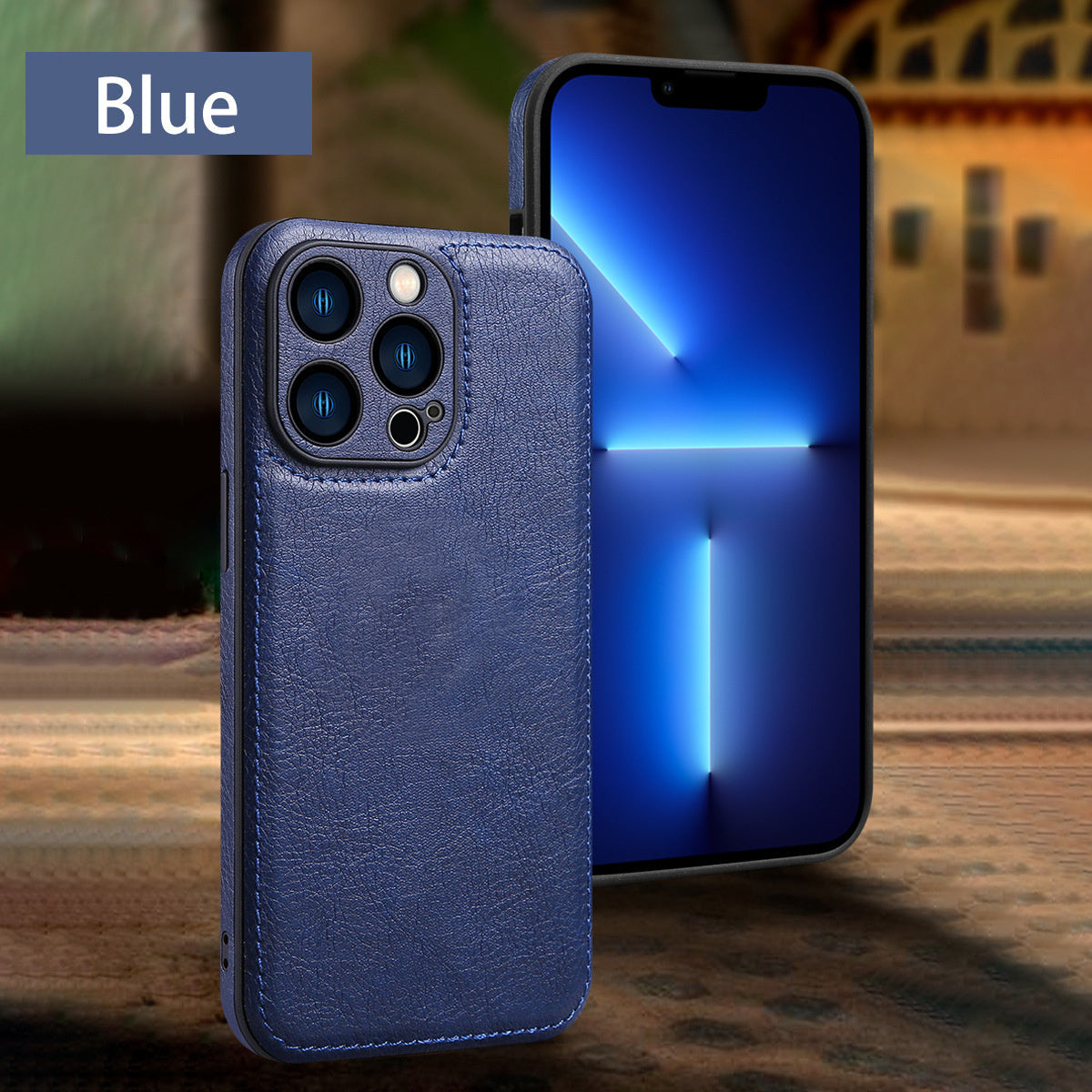 Solid Color Leather Phone Case