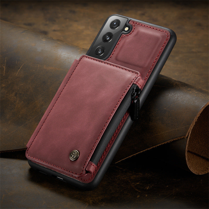 Luxury Zipper Flip Anti-theft Brush Phone Case For Samsung A14/A34/A54