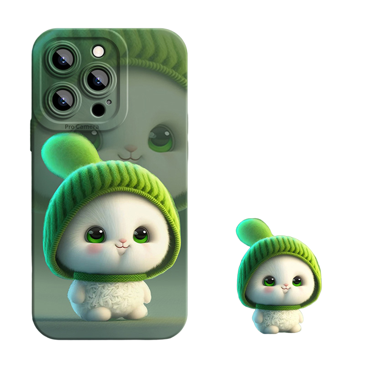 Angle-eye Doodle Rabbit Silicone Phone Case