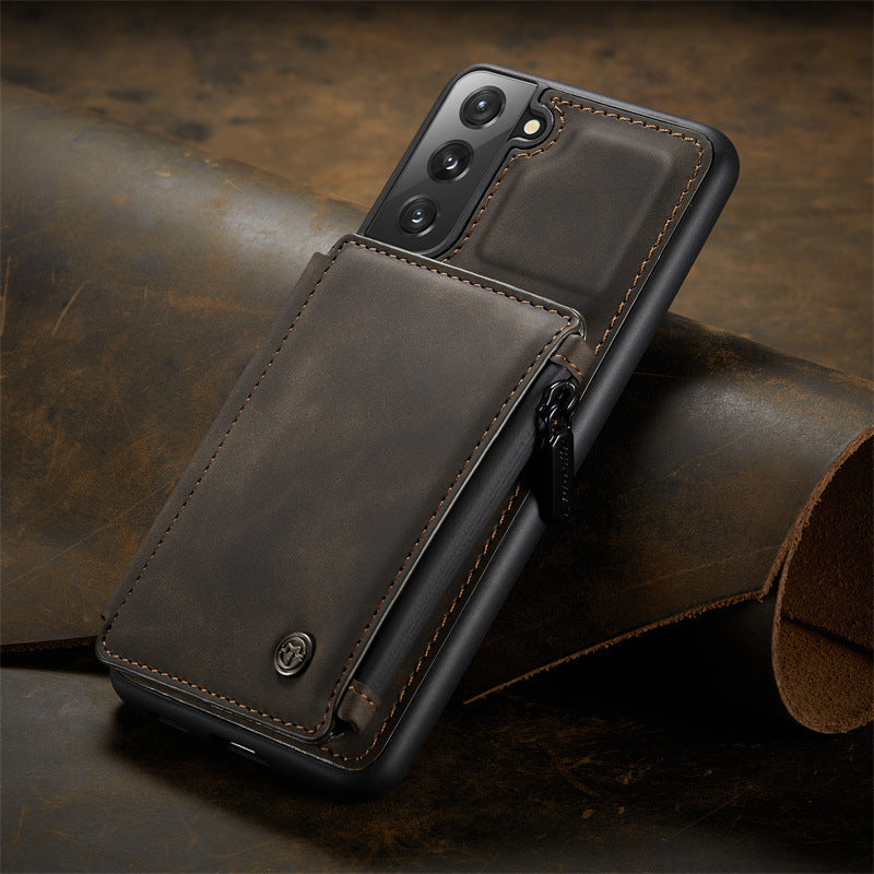 Luxury Zipper Flip Anti-theft Brush Phone Case For Samsung A14/A34/A54