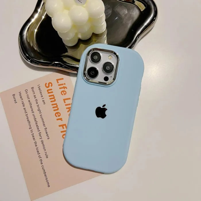Powerfully Protected Silicone Electroplated Lens Frame Case For IPhone