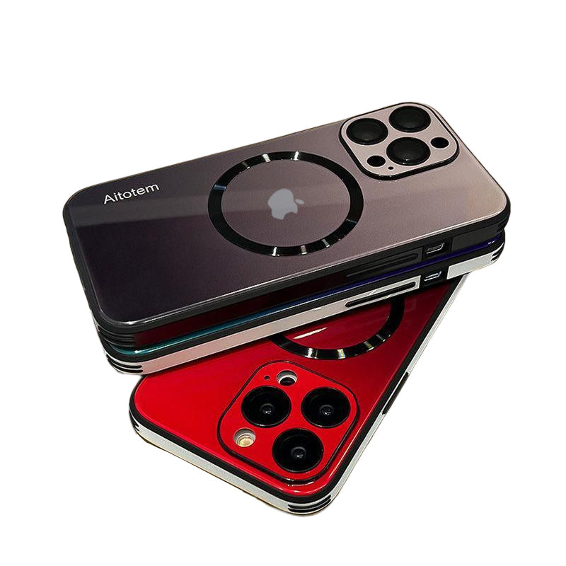 Gradient Magnetic Glass Protective Case For iPhone