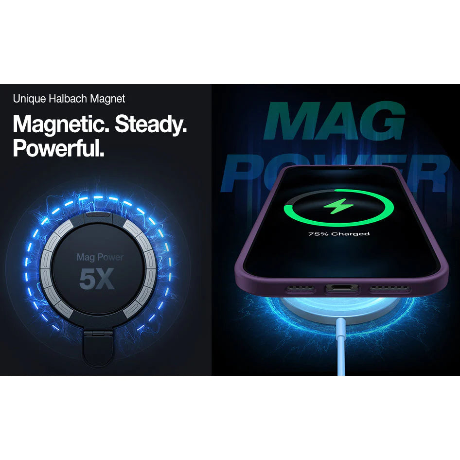 New Design Shockproof iPhone 15 Case Compatible with MagSafe (with Stand)