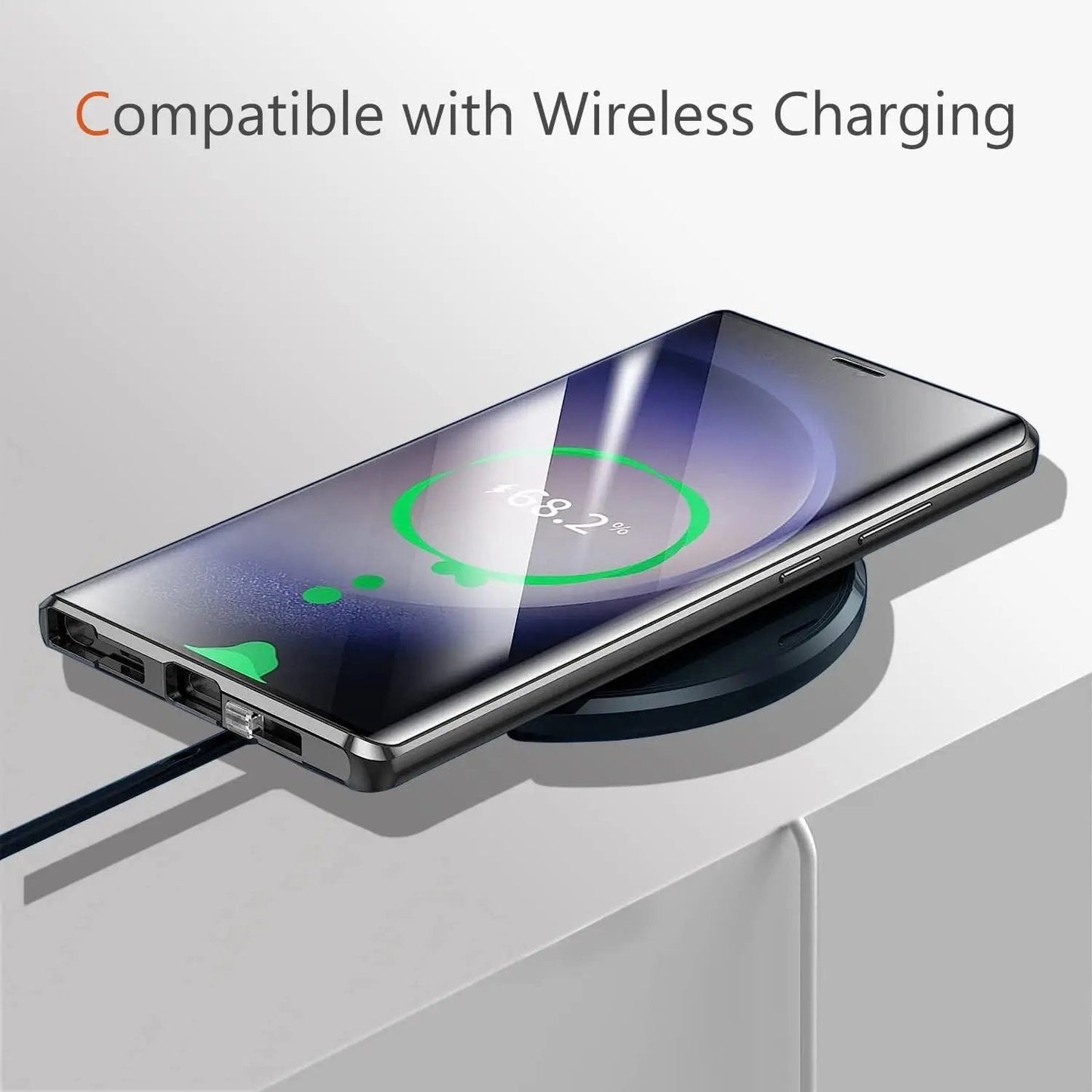 Magnetic Metal Aluminum Alloy 360° Full Surround Screen Glass Case for Samsung