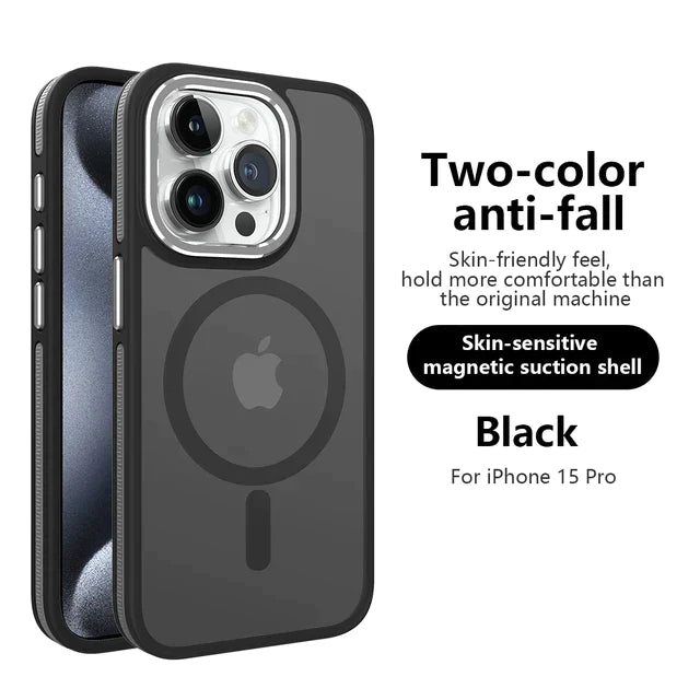 Wireless Charging Mixed Color Bumper Shockproof Frosted Case for iPhone 15 14 13 12 Series