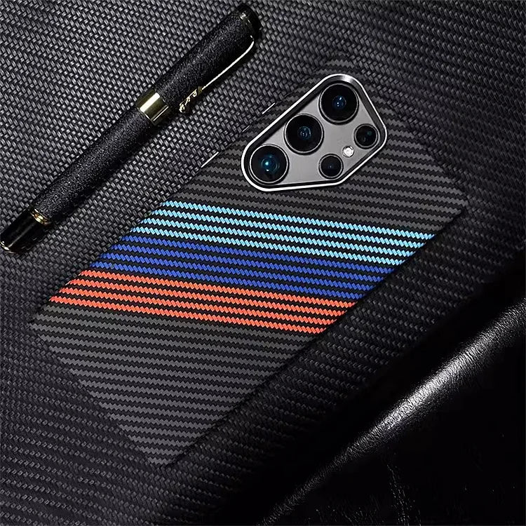 Magnetic Kevlar Carbon Fiber Pattern For Samsung