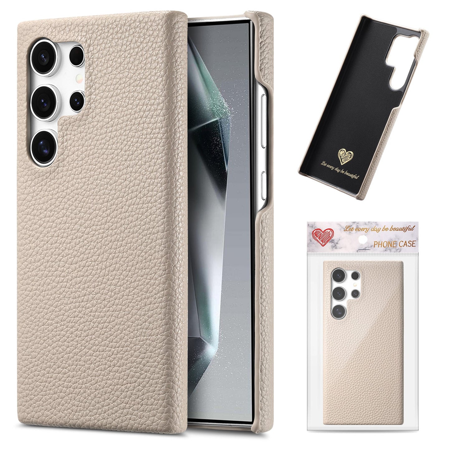 Luxurious Litchi Pattern Oil Edge Phone Case For Samsung