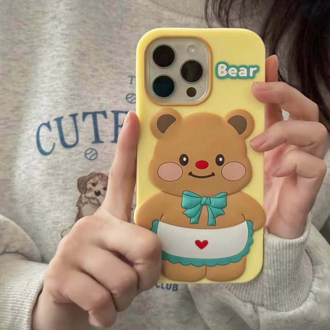 Soft silicone cartoon butter bear mobile phone protective case