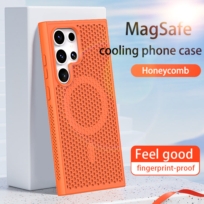 Magnetic Hollow PC Hard Shell Candy Color Phone Case For Samsung