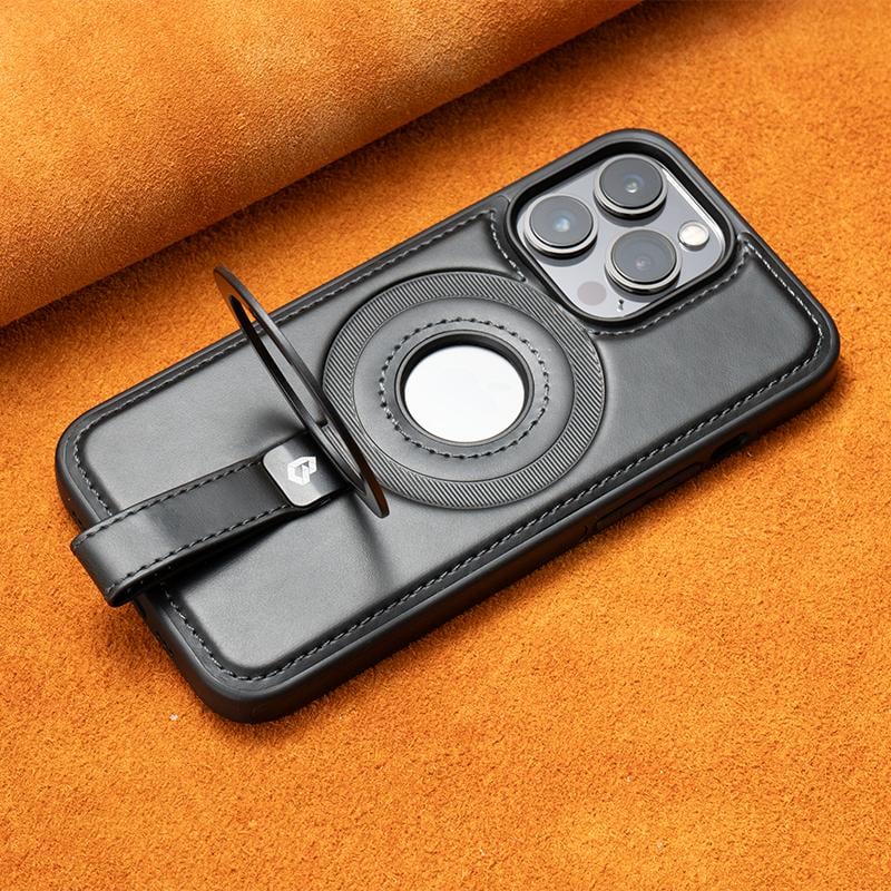 Upgraded Version with Lanyard - Full-Coverage Shockproof Leather Magnetic Stand iPhone Case