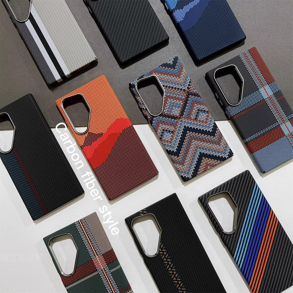 Trendy Carbon Fibre Wireless Case for Samsung