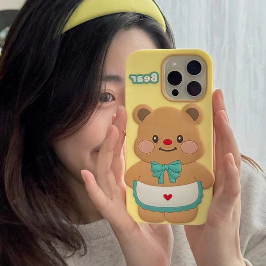 Soft silicone cartoon butter bear mobile phone protective case