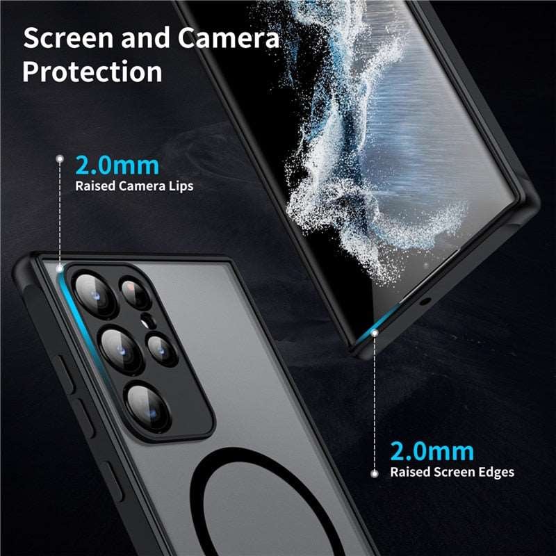 Translucent magnetic shockproof case for Samsung  S24 Series and S23FE