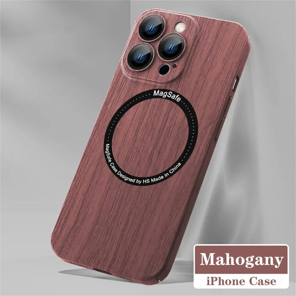 Wood grain magnetic phone case