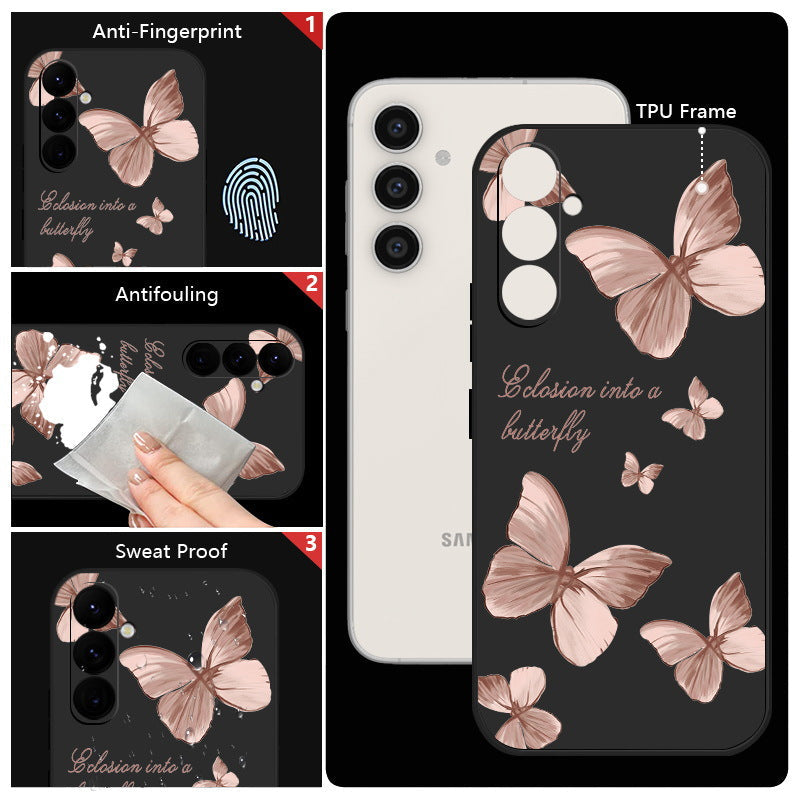 Samsung Retro Butterfly Flower  Silicone Case For A Seris