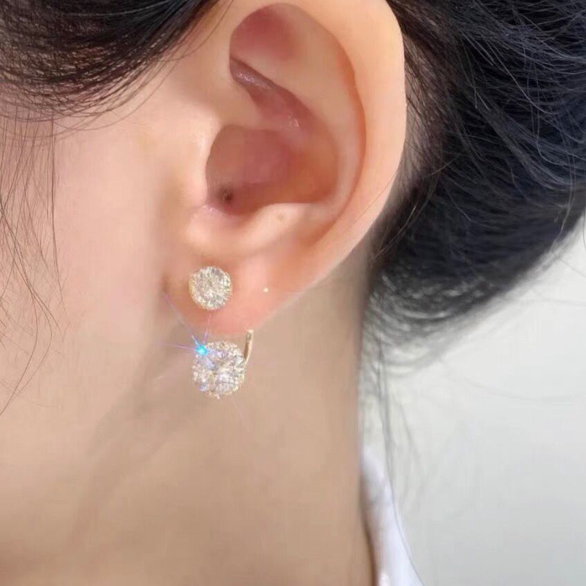 【BUY 1 FREE 1】Grid Two Zircon Stud Earrings