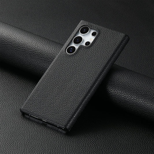 Luxurious Litchi Pattern Oil Edge Phone Case For Samsung