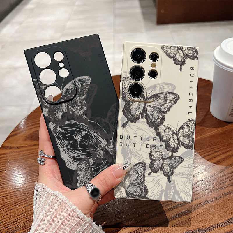 Ink Butterfly Side Soft Shell Pattern Phone Case For Samsung